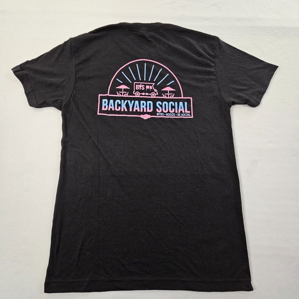 Backyard Social Bites Booze Black Short Sleeve Tri-Blend T-Shirt Men's S
